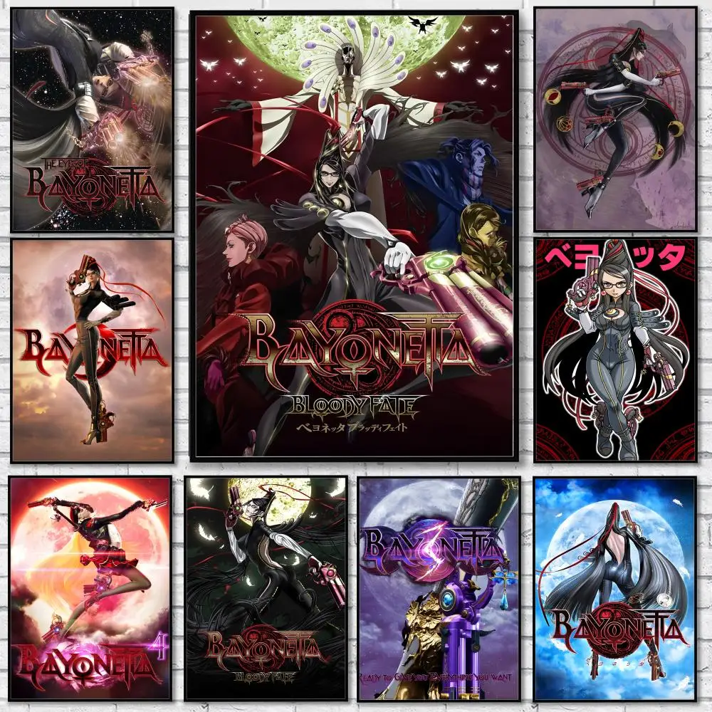 Game Bayonetta 3 Classic Poster Sticker Self Adhesive for Playroom Bedroom Hallway Home Wall Art Decor Gift