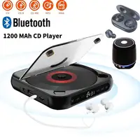 Reproductor de CD portátil con 5 modos de reproducción, auriculares con pantalla táctil, antideslizante, a prueba de golpes, Mini Walkman de CD de música para estudiante y amigo