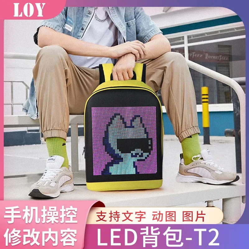 

GMLOY advertising LED backpack luminous backpack foreign trade cross-border waterproof leisure sports student bag