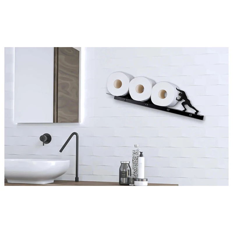 A74E-สุขาผู้ถือม้วนกระดาษ Wall Mount จัดเก็บ Strong Man รูปร่างสแตนเลสผ้าเช็ดตัว ROLL สําหรับห้องน้ํา