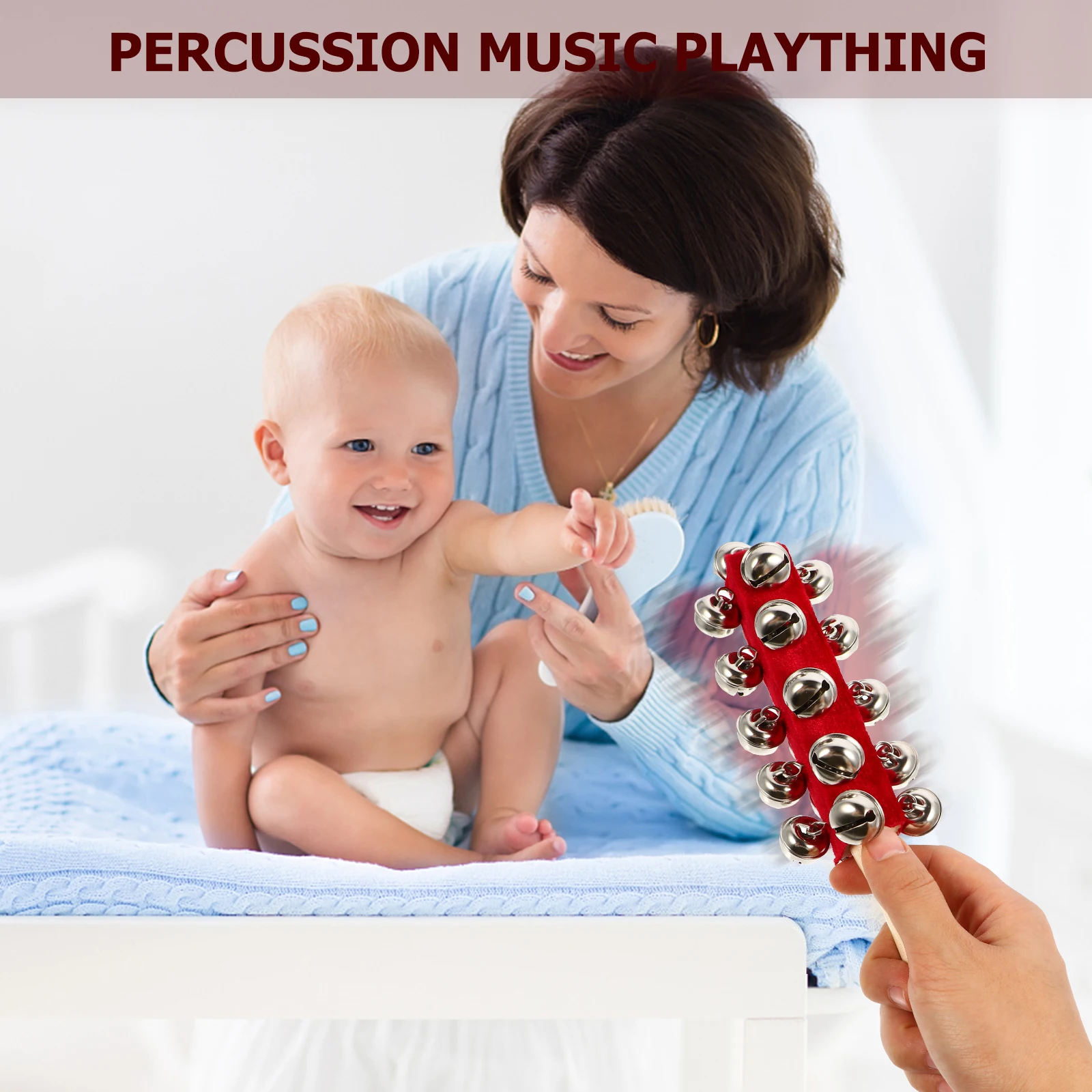 

2pcs Hand Bell Toys Percussion Instrument Jingler Stick Safe Music Educational Toy Rhythm Confidence Kids Babies