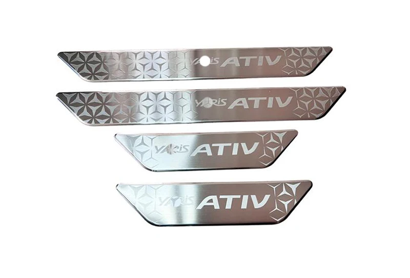 For Toyota Yaris Ativ AC100 2022 2023 Stainless Steel Ouside Door Sill Panel Scuff Plate Kick Step Trim Cover Protector