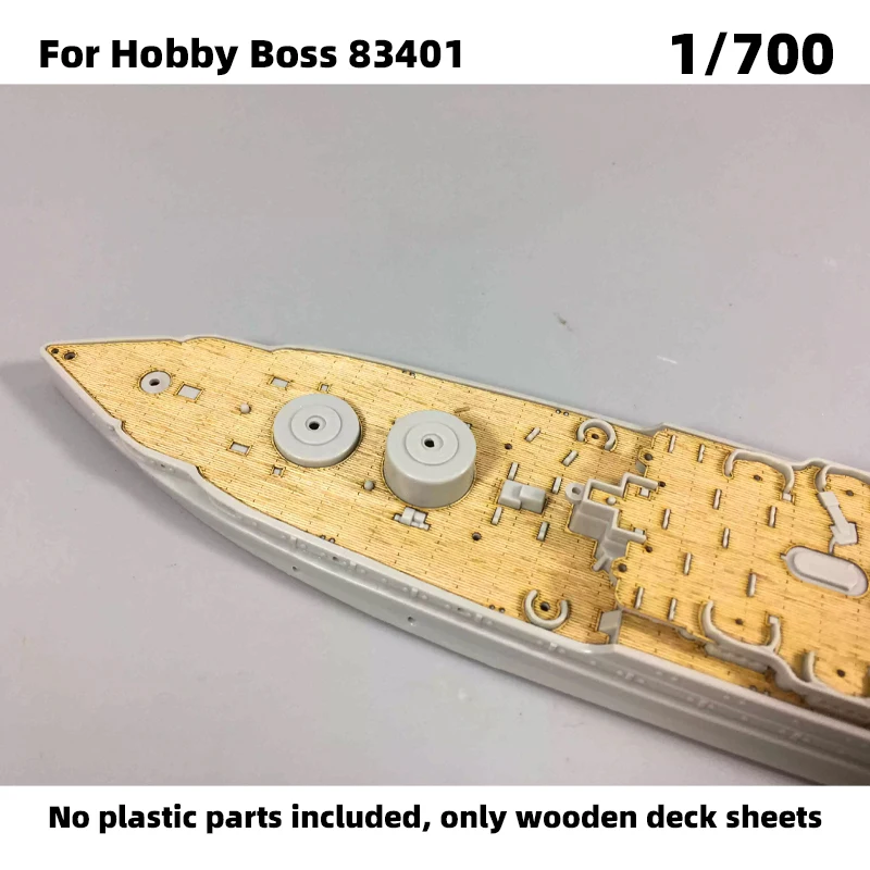 Modell-Upgrade-Teile: Lasergeschnittene Holzdeckplatte mit selbstklebender Ankerkette für Hobby Boss 83401 USS Arizona BB-39 1/700 – Detail 2