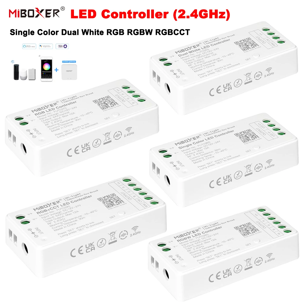 Miboxer FUT035S FUT036S FUT037S FUT038S FUT039S 2.4GHz kontroler LED ściemniacz dla pojedynczego/podwójnego koloru RGB RGBW RGB + CCT pasek świetlny