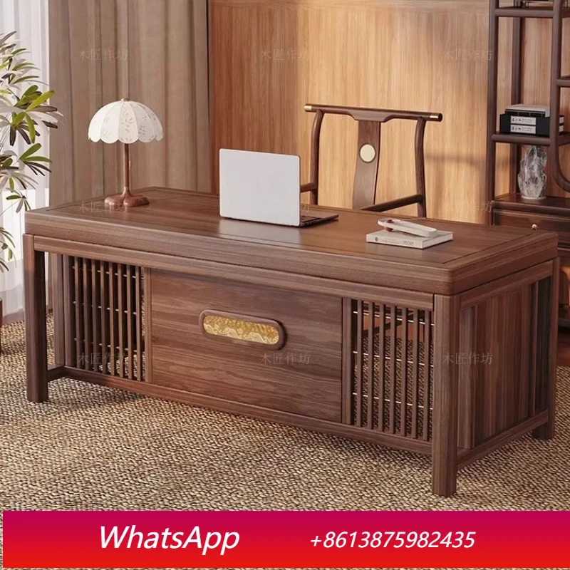 LMM new Chinese solid wood light luxury modern writing table household calligraphy table