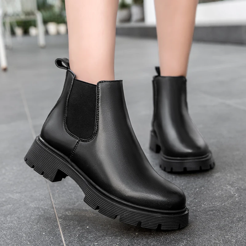 Elegant Boots And Ankle Boots For Women Genuine Leather Boots Winter 2023 Chelsea Footwear For Women