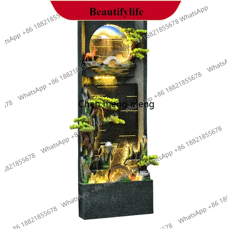 

G153 Water curtain wall fish tank flowing water ornament circulating water fountain floor decoration housewarming opened