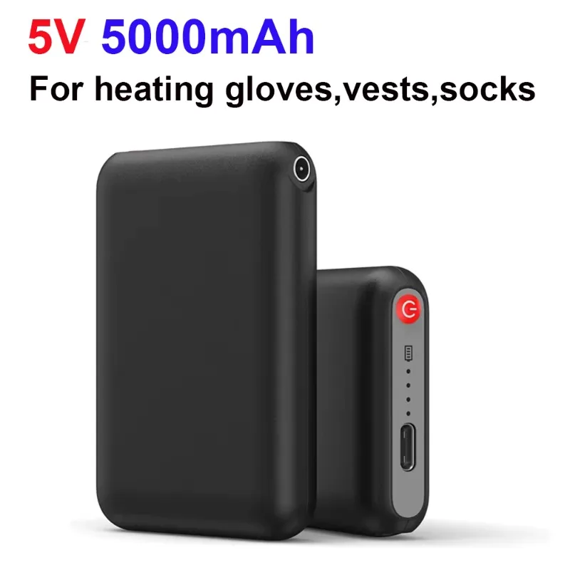 

Heated Gloves Battery Lithium Polymer Rechargeable Battery 5V 5000mAh for Heating Vest/Socks/Gloves - Long-lasting Power
