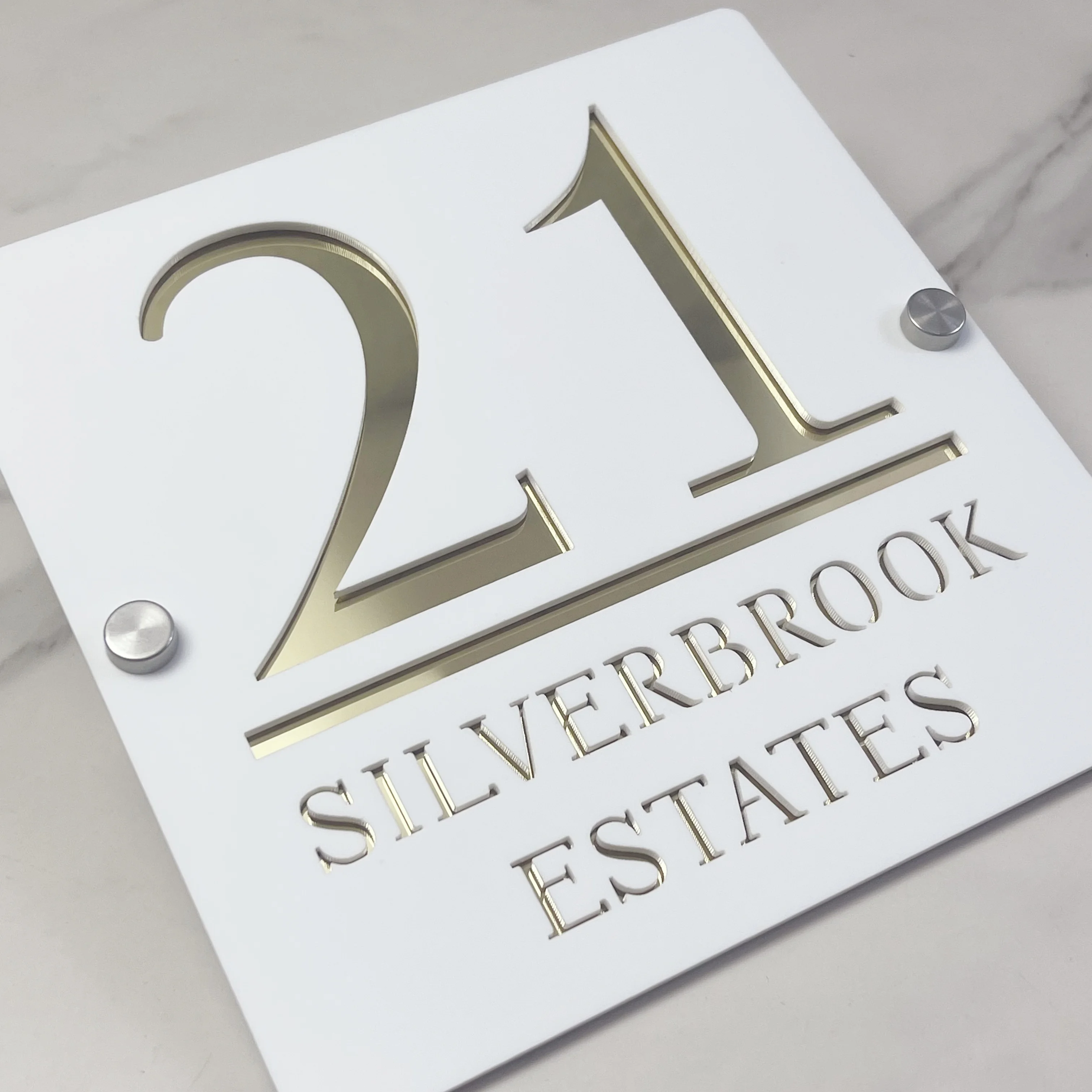 ป้ายบ้านอะคริลิกตัดด้วยเลเซอร์ส่วนบุคคล |   ป้ายหมายเลขประตูโมเดิร์นลอยน้ํา 3 มิติ |   ชื่อที่อยู่กลางแจ้งกันน้ําแบบกําหนดเองบ้าน