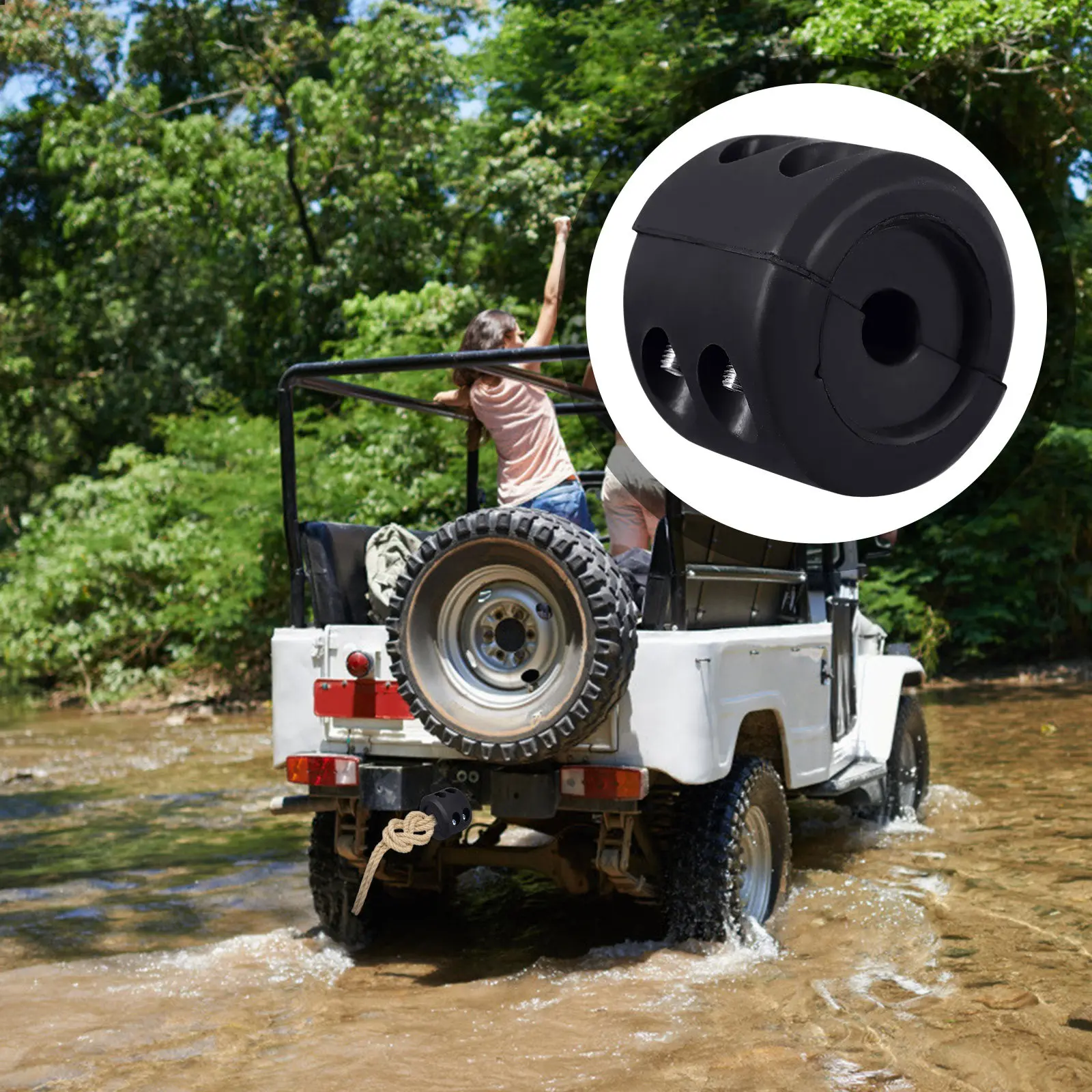 Winch Cable Hook Stopper Rubber and Iron Durable Protector for ATV UTV Prevents Wear and Extends Winch Life