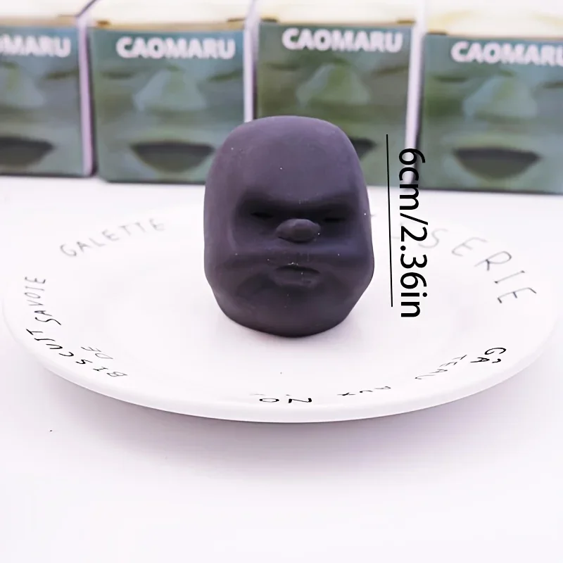 Fun Gezicht Emotie Knijpbal Relax Speelgoed voor Kinderen Volwassenen Autisme Zintuiglijke Anti-Stress Angst Relief Zwart Zacht Squishy