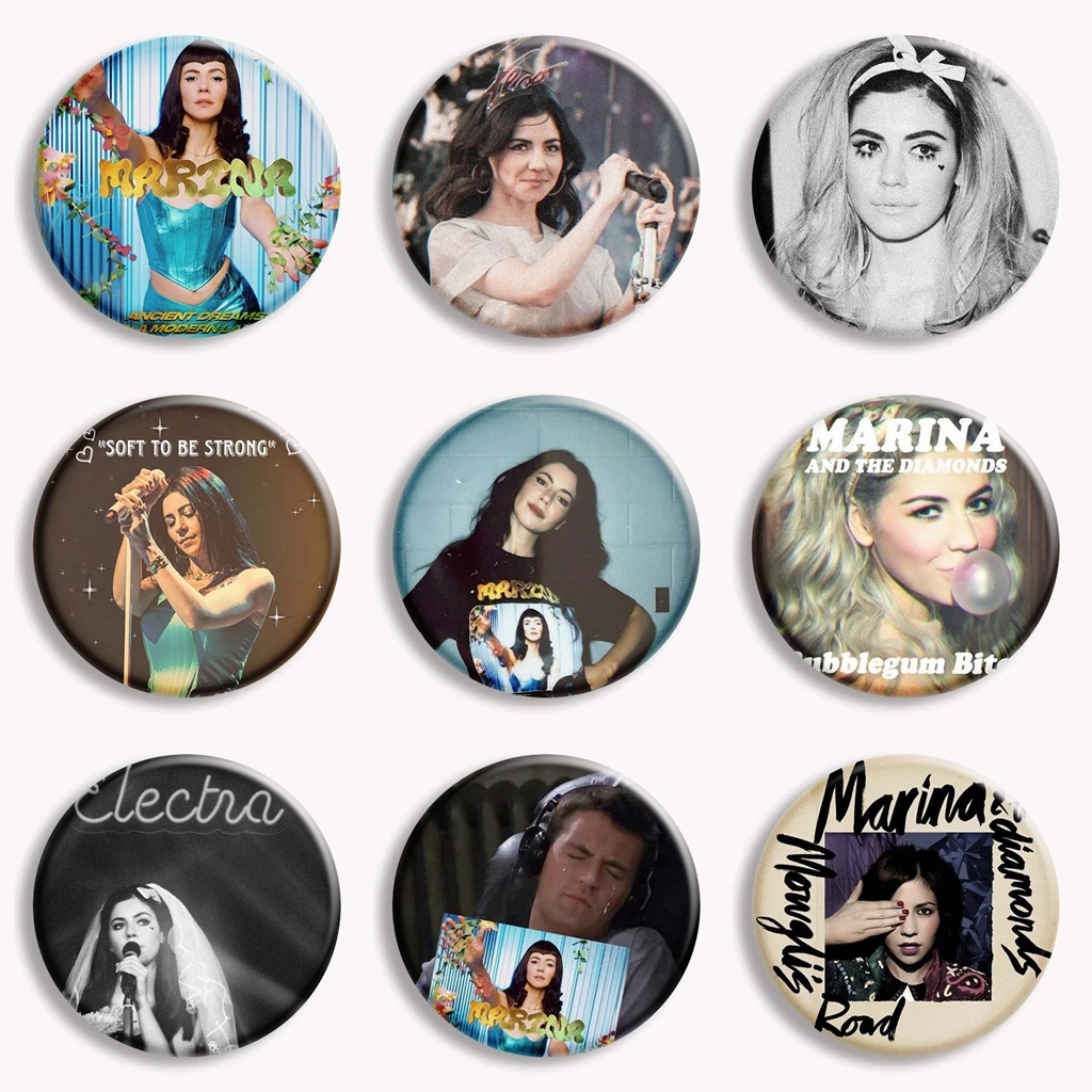 Marina The Family Jewels Button Pin Marina e The Diamonds spilla Badge Bag accessori per cappotti Decor Fans Collect Friends Gifts