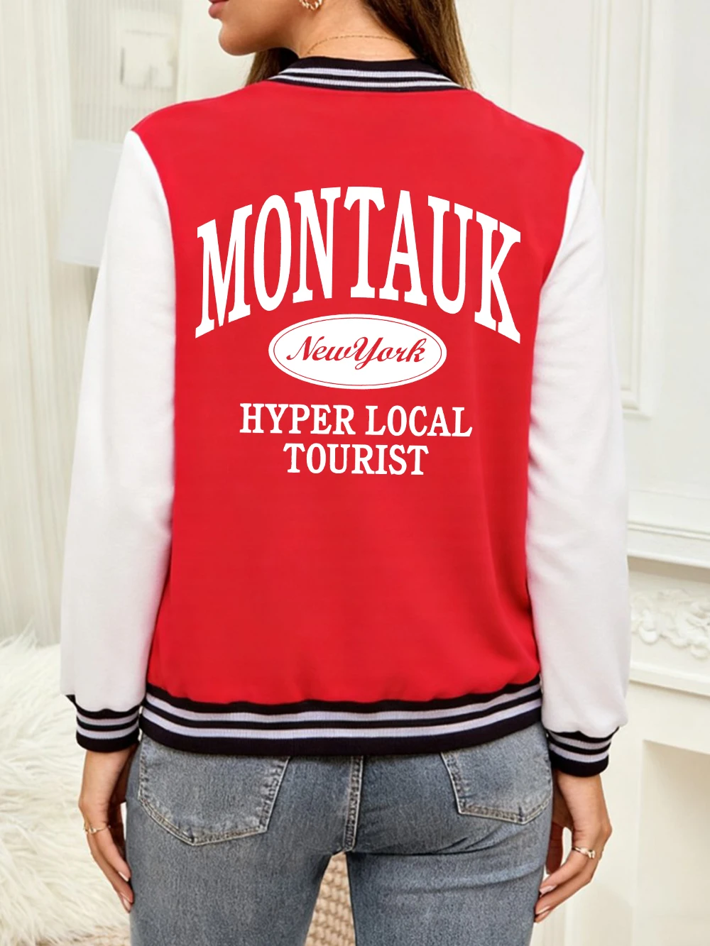 

Спортивная одежда Montauk New York, куртки с буквенным принтом, женские хлопковые свободные бейсбольные майки, базовые мягкие пальто, зимняя теплая женская одежда