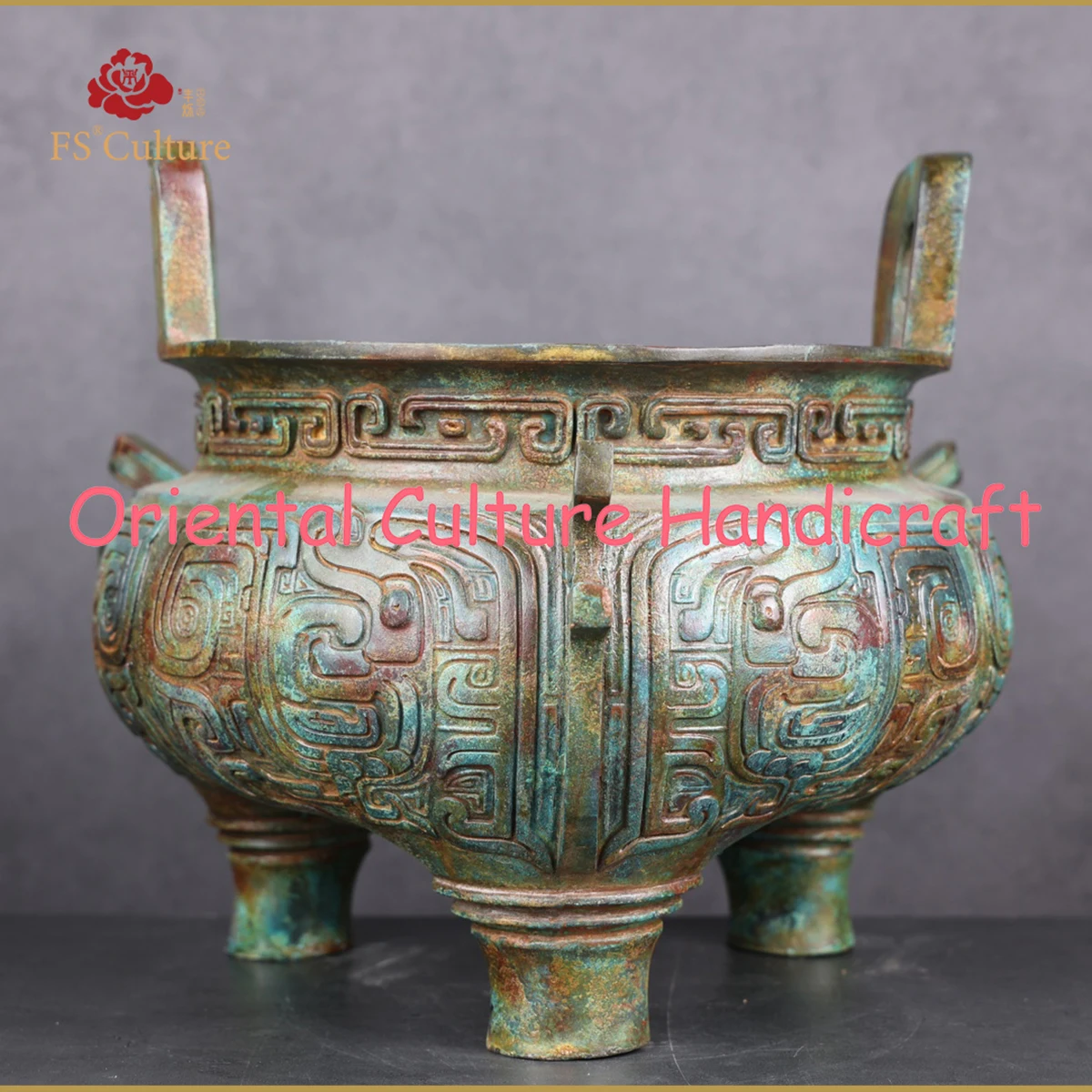 Chinese Antique Bronze Shapes, Round Tripods, Royal Symbols, Exquisite Handicrafts, Suitable For Collection, Home Ornaments