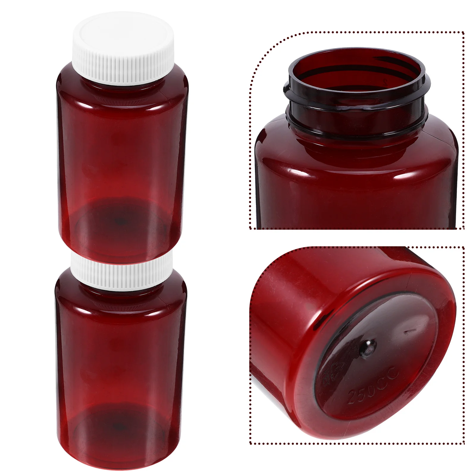 12 Uds. Botellas de plástico de 200ml, contenedores de pastillas ámbar marrón, almacenamiento vacío, muestras de medicina de viaje, Material PET, tapas selladas