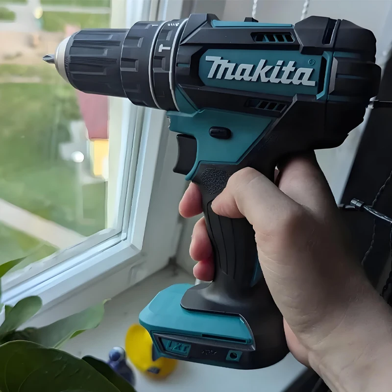 

Screwdriver Cordless Percussion Drill 18V Makita DHP487 Electric Variable Speed Brushless Motor Impact Power Tools Power Drill