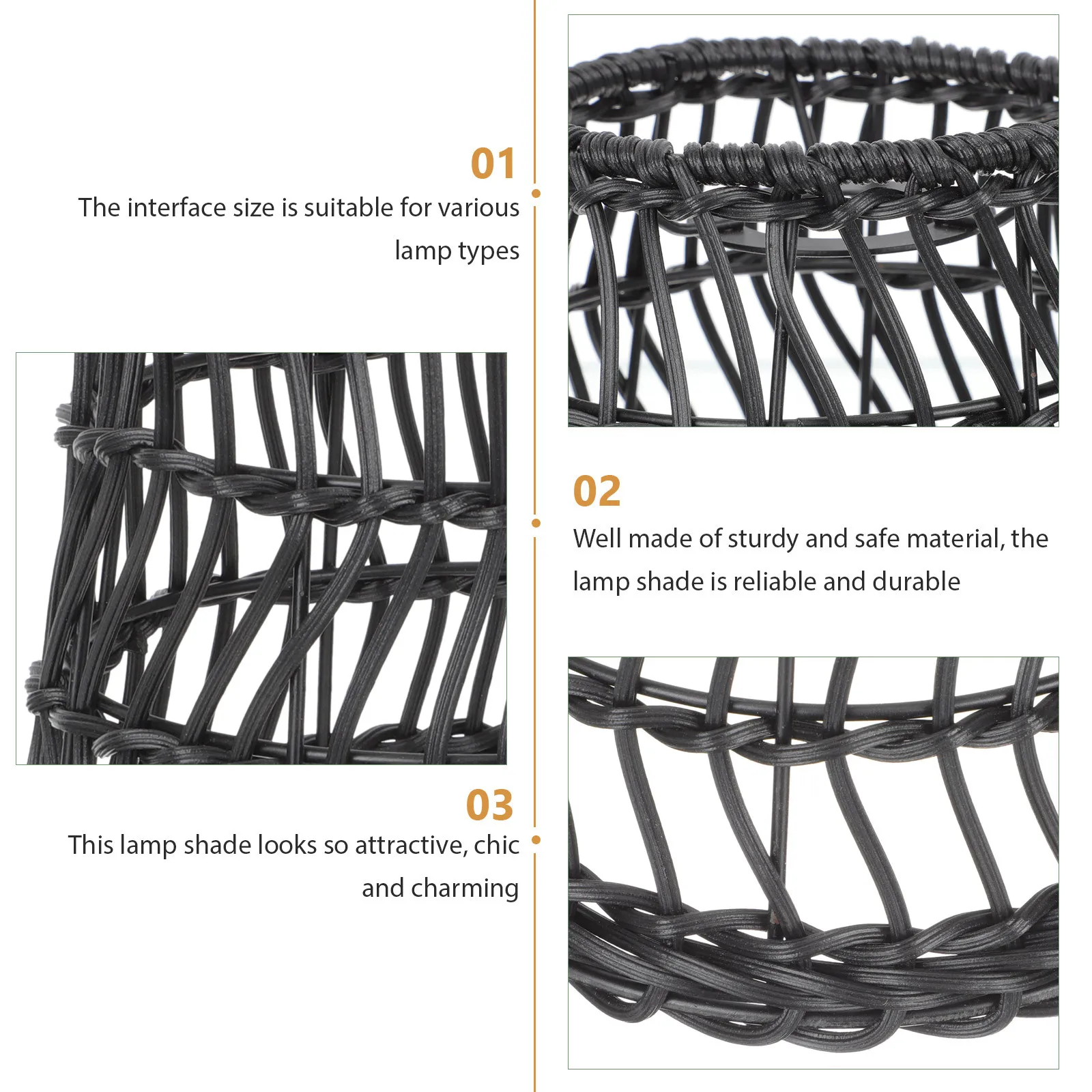 

Woven Lamp Shade Natural Rattan Light Cover For Ceiling Lamp Dust Protection Rustic Pendant Decor Living Room Bedroom Cafe