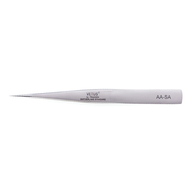 VETUS 6A-SA Wimpernpinzette, Edelstahl, antistatisch, 3D/6D-Volumen, Wimpernverlängerung, beste Qualität, Fächerpinzette