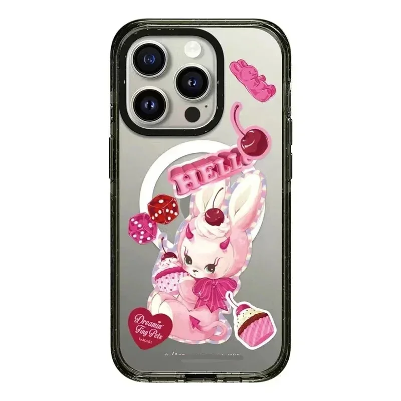 

Magsafe Acrylic Rabbit Ice Cream Phone Case Cover for iPhone 11 12 13 14 15 Pro Max Case for iPhone 15 ProMax