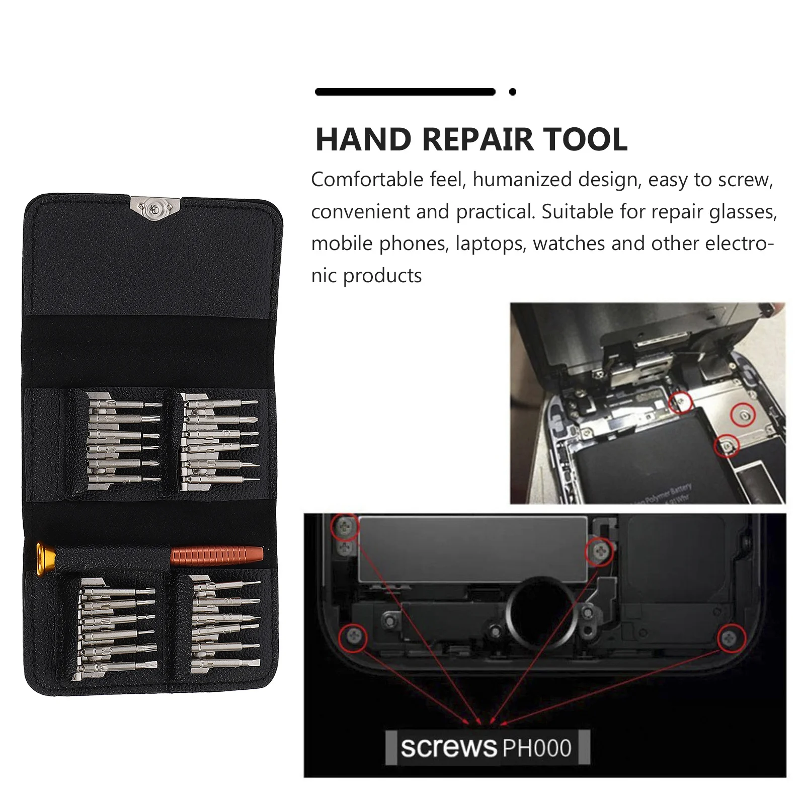 1 مجموعة 25 في 1 مفك برغي دقيق أداة مجموعة مشبك للرأس المغناطيسي سهلة استبدال رأس الدفعة لإصلاح مفكات اليد