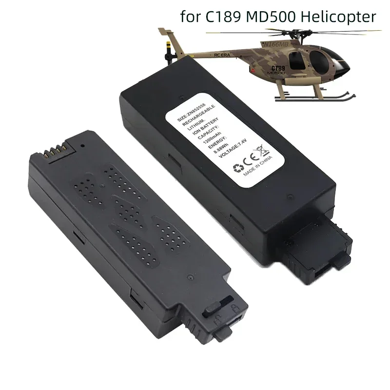 For C189 MD500 RC Bird Helicopters Battery 7.4V 1200mAh Li-polymer Cells Replacement for RC Drone Accessories Parts