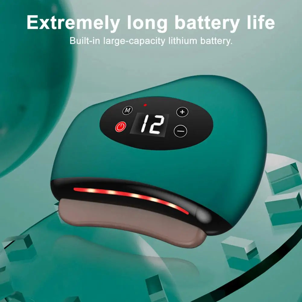 Electric Gua Sha Tool Heated Electric Gua Sha Device with Red Light Therapy Adjustable Vibration Levels for Face Body Massager