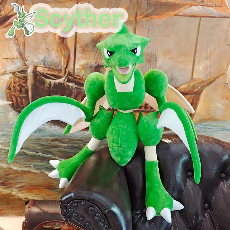 

Pokemon Scyther Plush Toys Cute Anime Plushie Dolls 60cm Pokémon Cartoon Kawaii Stuffed Soft Pillow Christmas Gifts for Children