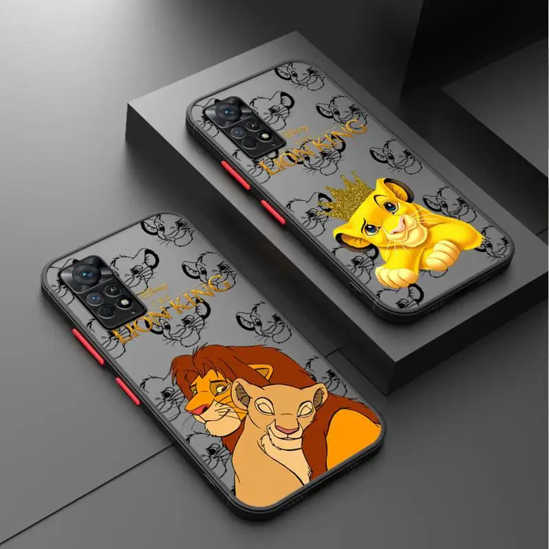 The King Lion Simba Animaton phone cases for Redmi Note 12S 11 case K40 8 10S 11Pro 10 13 8T 9 11S 10 Lite 12 Luxury Cover funda