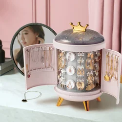 Crown Jewelry Organizer Box Jewel Jewellery Storage Case Travel Storage Bag For Rings Earrings Necklaces Plastic Container