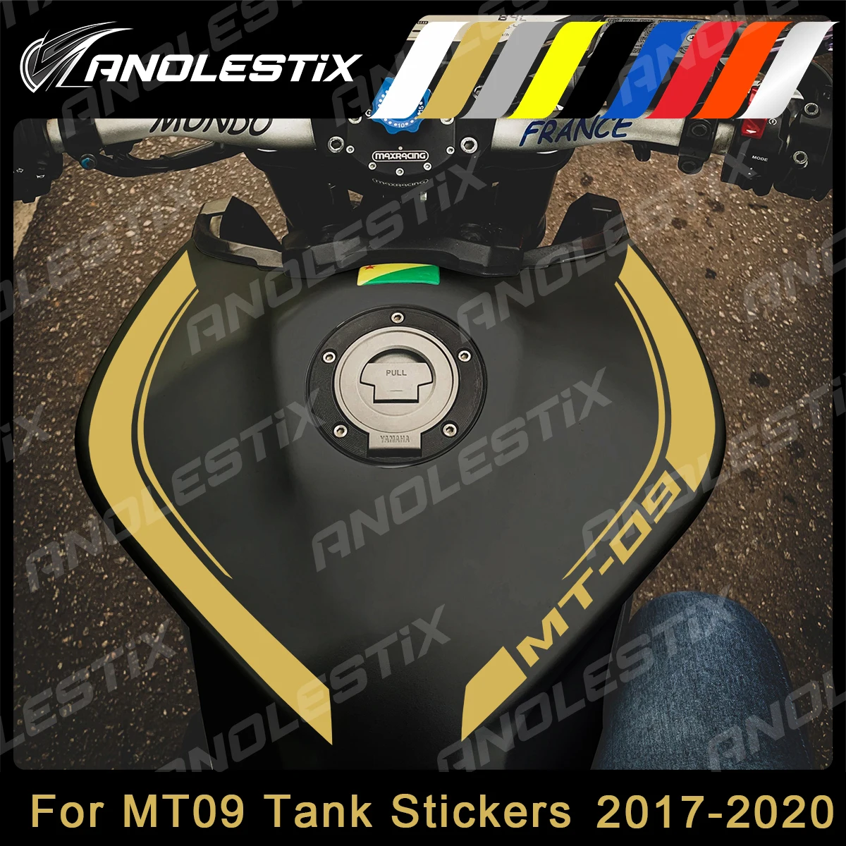 

AnoleStix Reflective Vinyl Motorcycle Stickers New Tank Curve Decals Logo For Yamaha MT09 MT-09 FZ09 FZ-09 2018 2019 2020