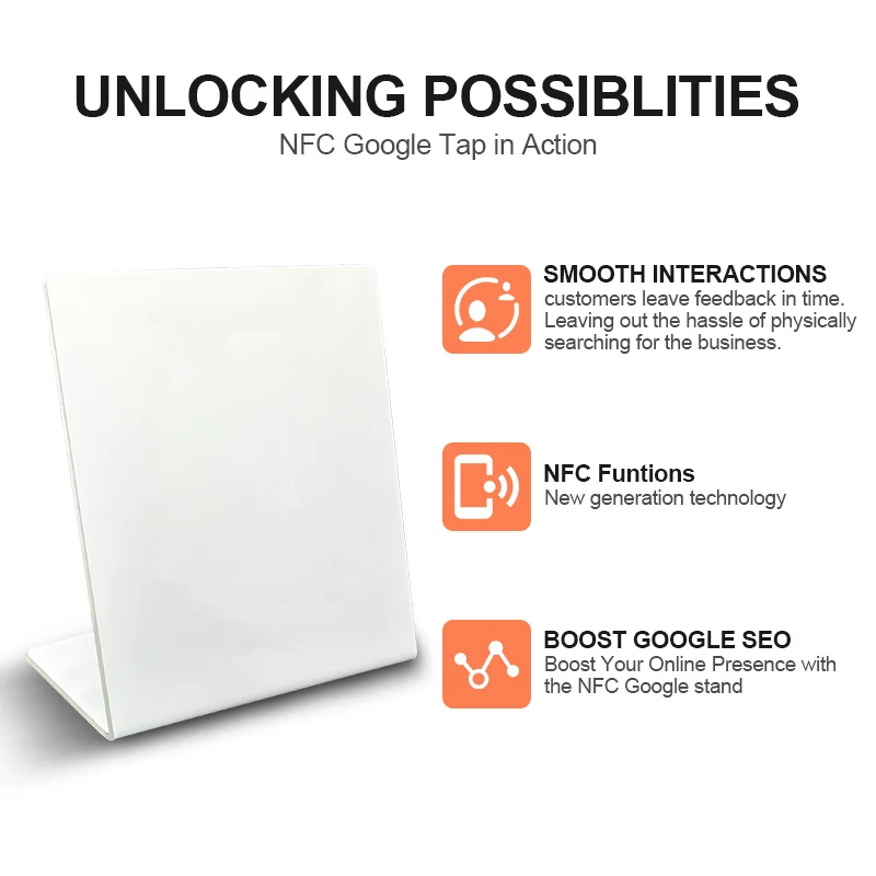13,56 MHz NFC Weiß Schwarz Leeres Muster NFC215-Chip 504 bytes Musterlose soziale Medien RFID NFC Google Review Standdisplay
