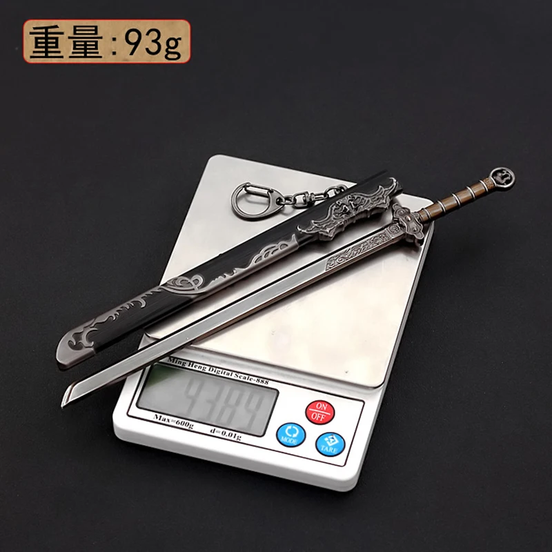 22 centimetri Antico Cinese Militare Standard Lama Diritta Sabre Arma In Metallo Modello Ornamento Decorazione Collezione 1/6 Attrezzature Per Bambole