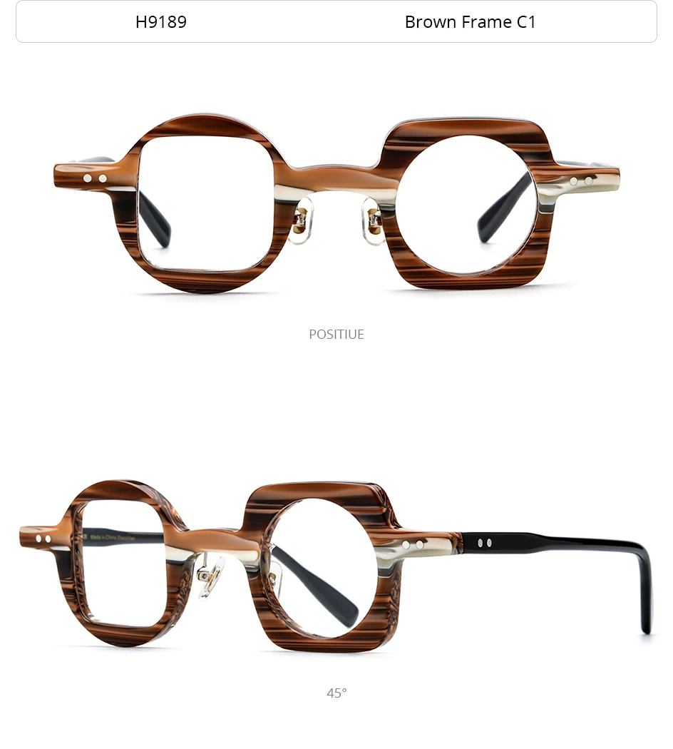 HEPIDEM Acetat Brille Rahmen Frauen übergroße große runde Brille japanische handgemachte Brille dicke transparente Brille 9351 – Detail 13