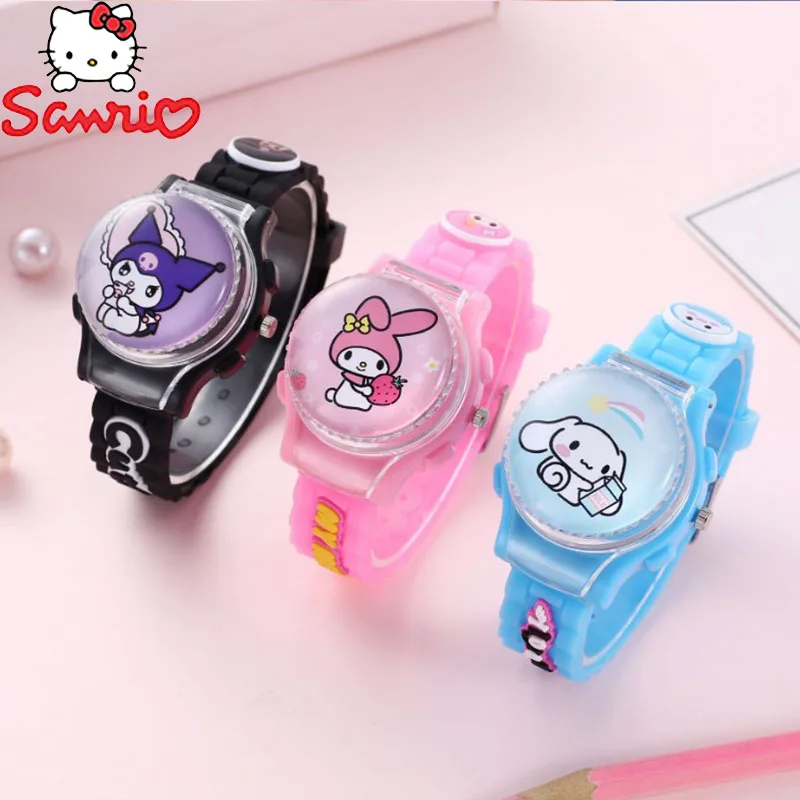 Sanrio Melody Watch Kuromi Cinnamoroll Silikonowy pasek Kwarcowy Casual Cartoon Melody Zegarek na rękę Dziewczyny Dzieci Prezenty urodzinowe