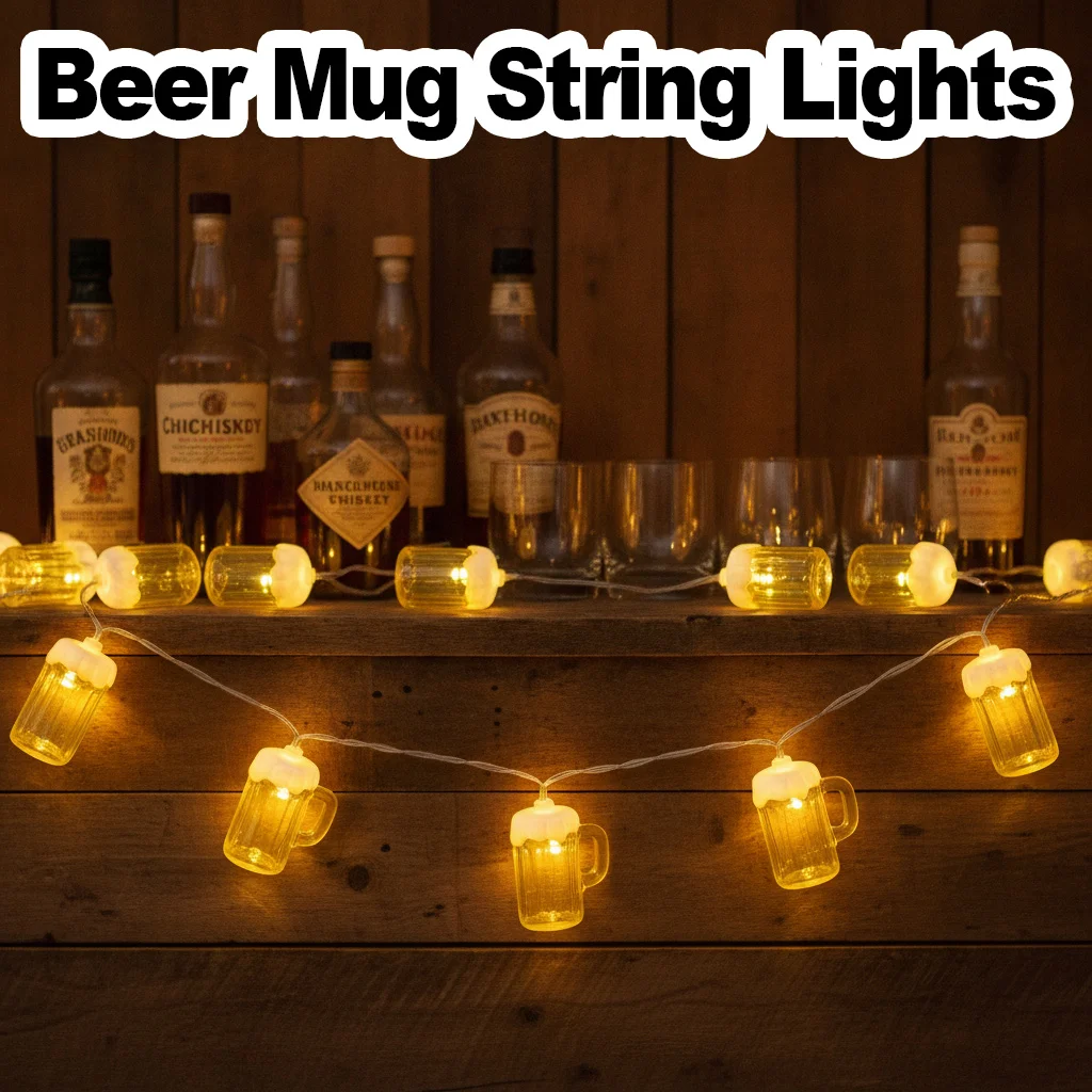 3M 20LED Beer Mug String Lights USB/Battery Powered Waterproof Vivid Camp Decor Novelty Fairylight Beach Garden Party Atmosphere