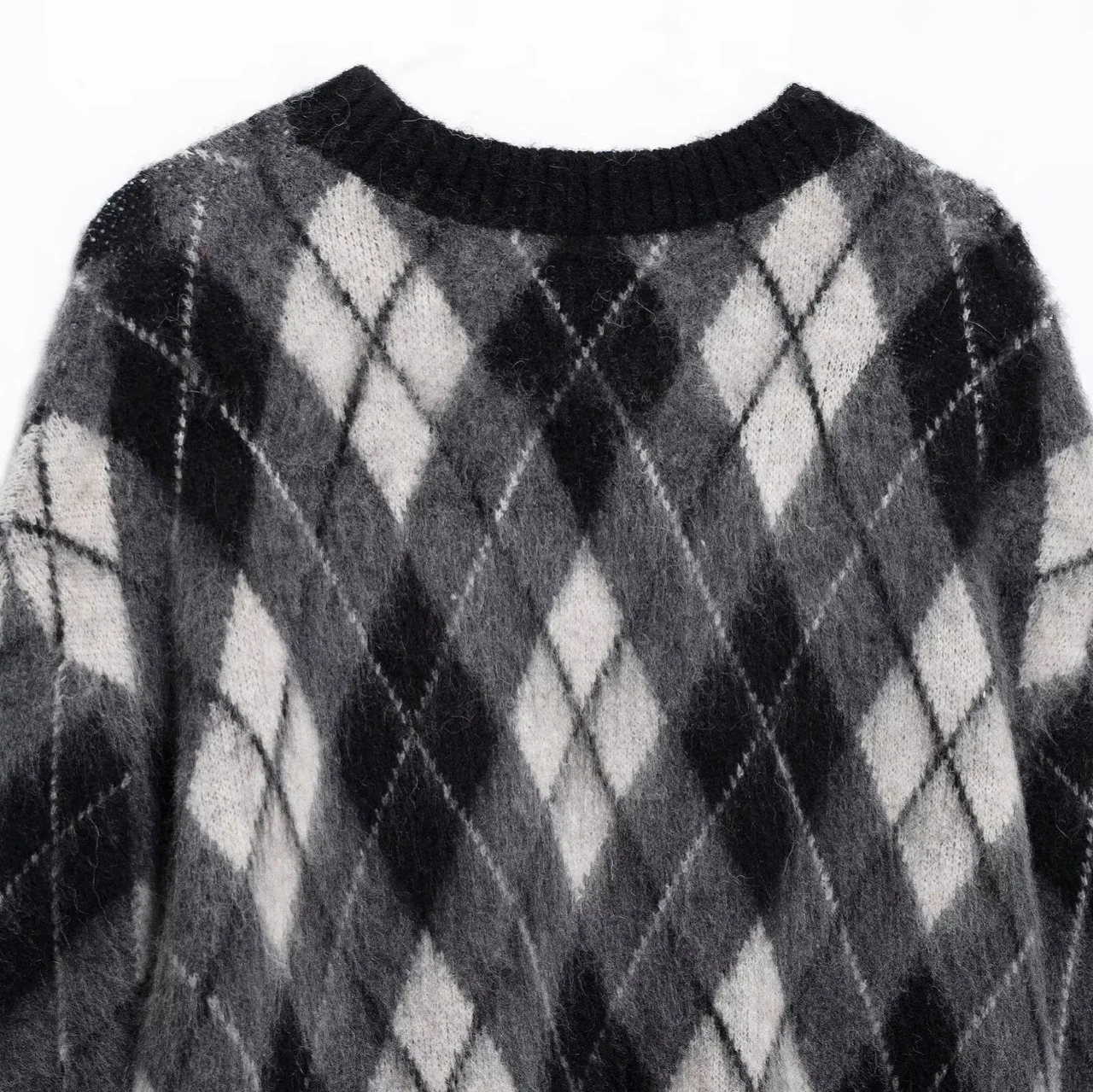 Woman Clothes Sweater Women's 2025 Autumn And Winter New Street Round Neck Diamond Pattern Pullover Sweater Tops Women's Sweater