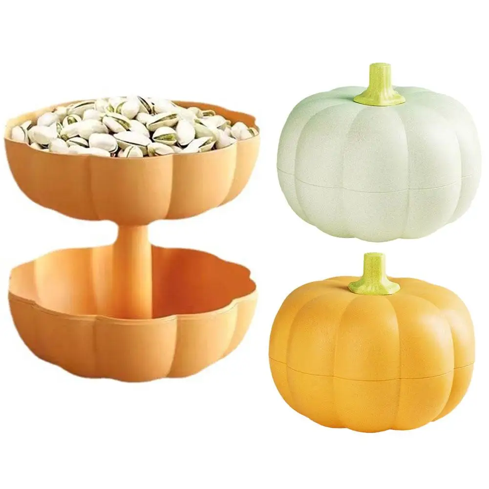 Trick Or Treat Halloween Decoration Pumpkin Shaped Fruit Snack Candy Storage Family Box Plate Box Party Storage U5o2