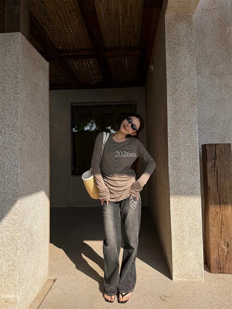 

Джинсы-клеш MSKIN6 с высокой талией, женские, весна-лето, новый стиль, с цветочным принтом, хлопковые, универсальные, утягивающие, в стиле ретро