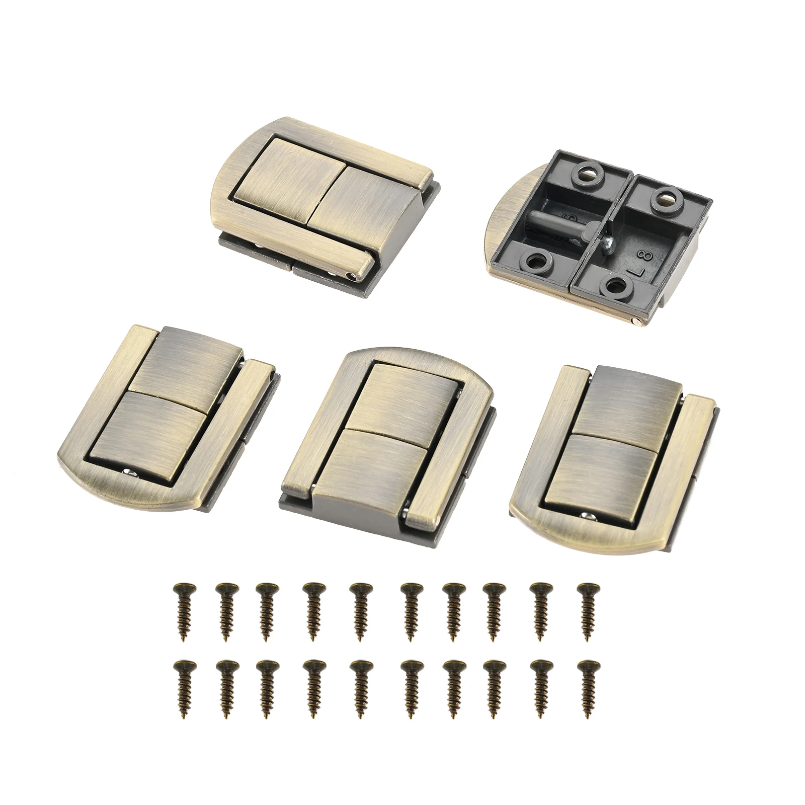 5Pcs Zinc Alloy Toggle Catch Lock Box Hasp Latch Clasp for Jewelry Wooden Box Gift Case Hardware 25x32mm Antique Bronze Hardware