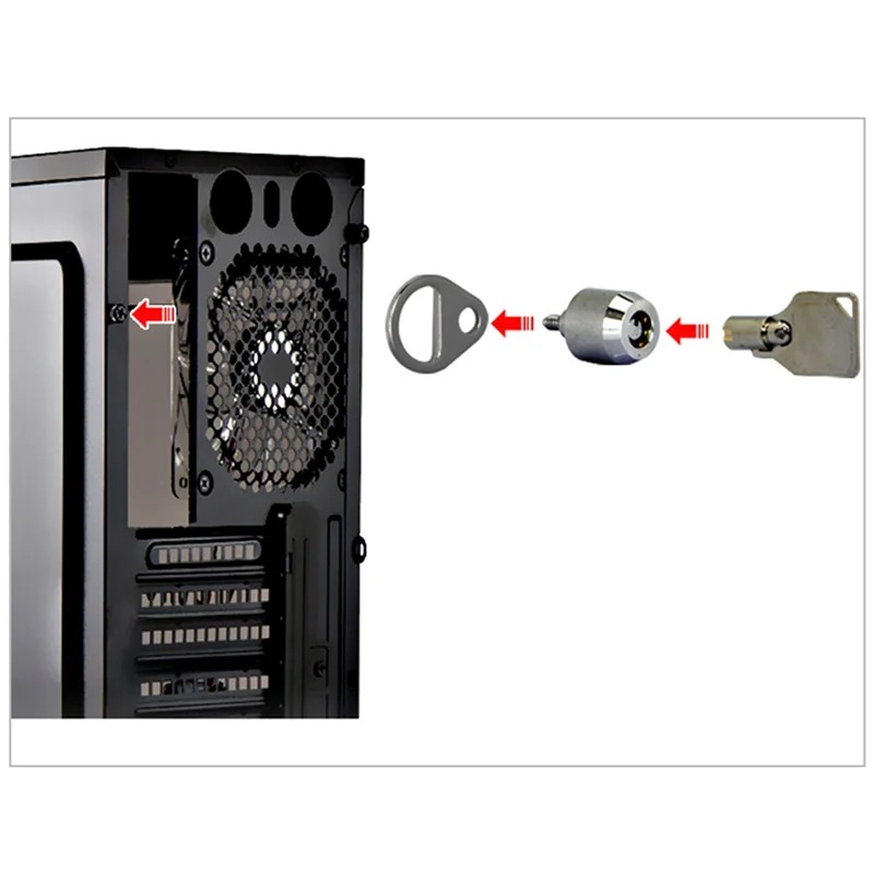 4X Desktop Computer Lock Computer Case Lock Anti-Theft Lock For Internet Cafe Office Management Lock-Y47A