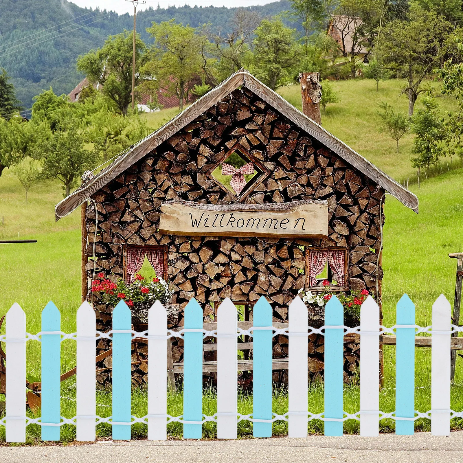 

Micro Landscape Fence Fairy Garden DIY Wood Picket Miniature Barrier Small Portable Garden Decorate Yard Home Fence Wood