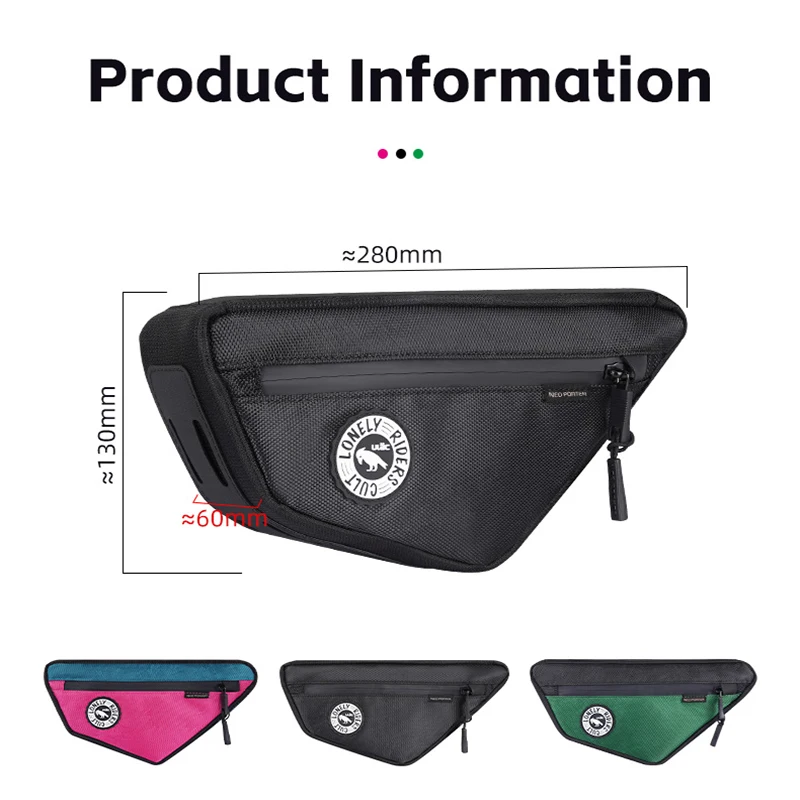 ULAC Bike Bags 1.5L Frame Tube Bag Cycling Front Bag Waterproof Material Small Inside/Side Pocket MTB Road Bcycle Bag