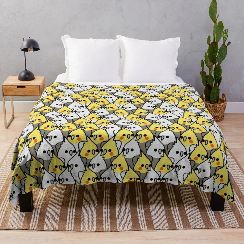 

Too Many Birds! - Cockatiel Squad Throw Blanket Blankets For Bed Extra Large Throw Thin Giant Sofa Blankets