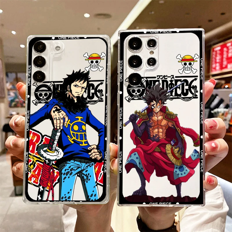 One Piece Luffy Cute Girl For Samsung S24 S23 S22 S21 S20 FE S10 S9 S8 Plus Ultra Pro Lite 5G Transparent TPU Phone Case