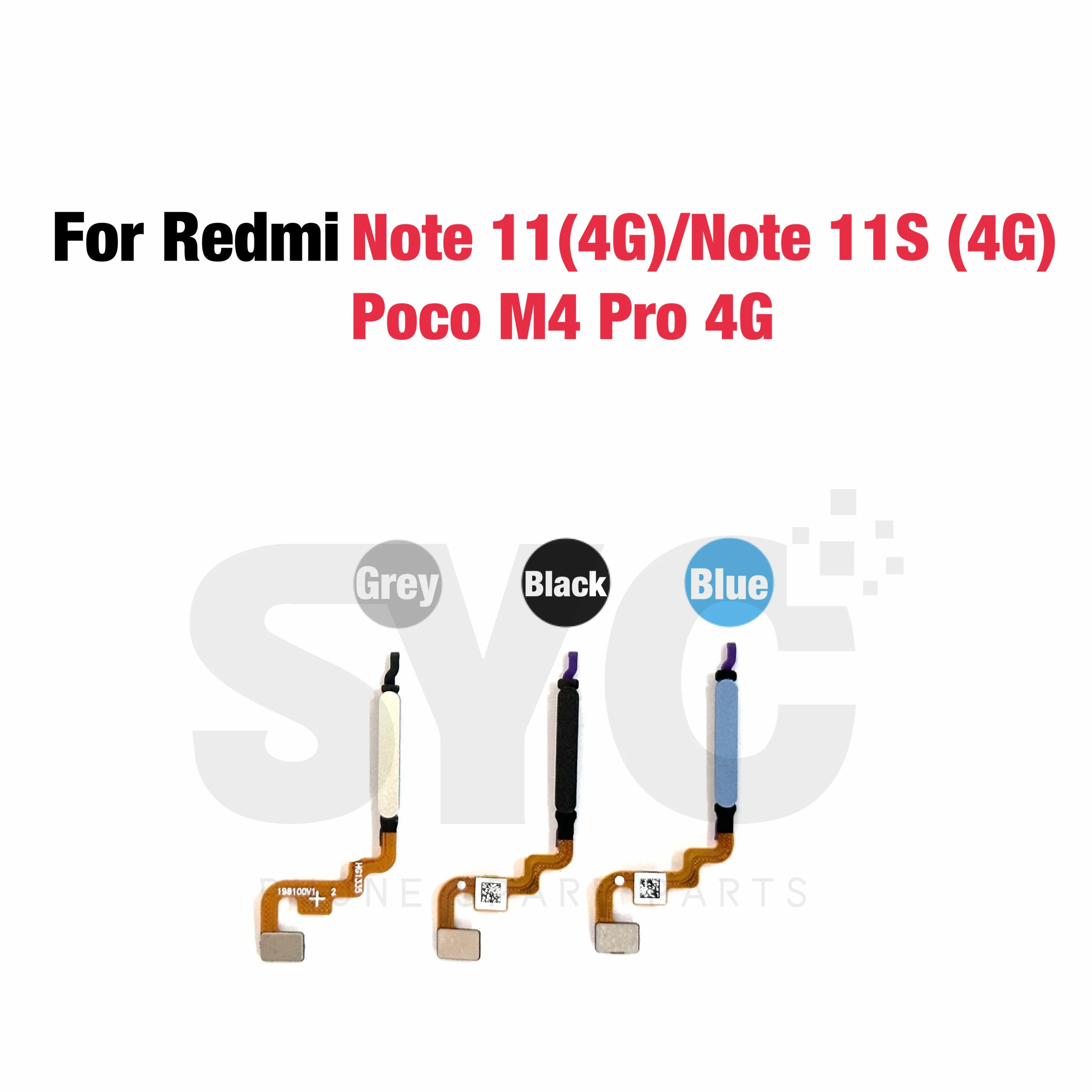 SYC Home Power Button Fingerprint Sensor Flex Cable For Xiaomi Redmi Note 11 Global Redmi Note 11s Poco M4 Pro 4G