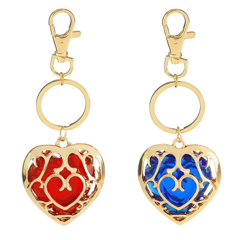 Llavero del juego de lágrimas del reino para mujer, llavero de Breath of The Wild, corazón hueco, encanto, colgante de bolso, joyería de llaveros