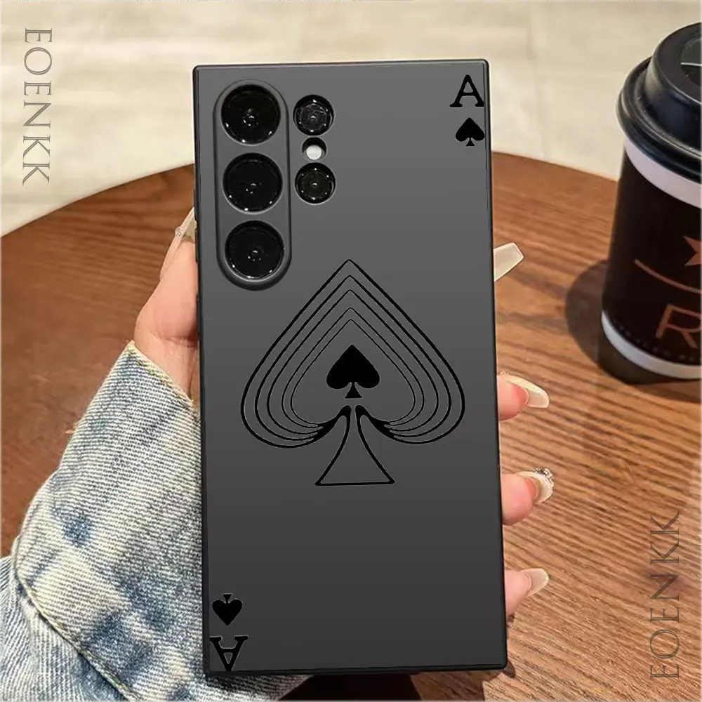 The Ace of Spades Pattern Phone Case For Samsung Galaxy S24 S23 S22 S21 S20 Ultra Plus FE A33 34 A52 53 A54 A71 A72 A73 5G Cover