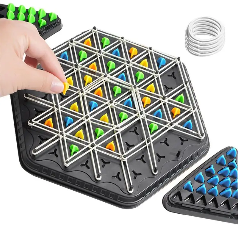 Geometric Chain Chess Puzzle Triangle Chess Tabletop Game Family Interactive Training Thinking Toy Board Game For Kids