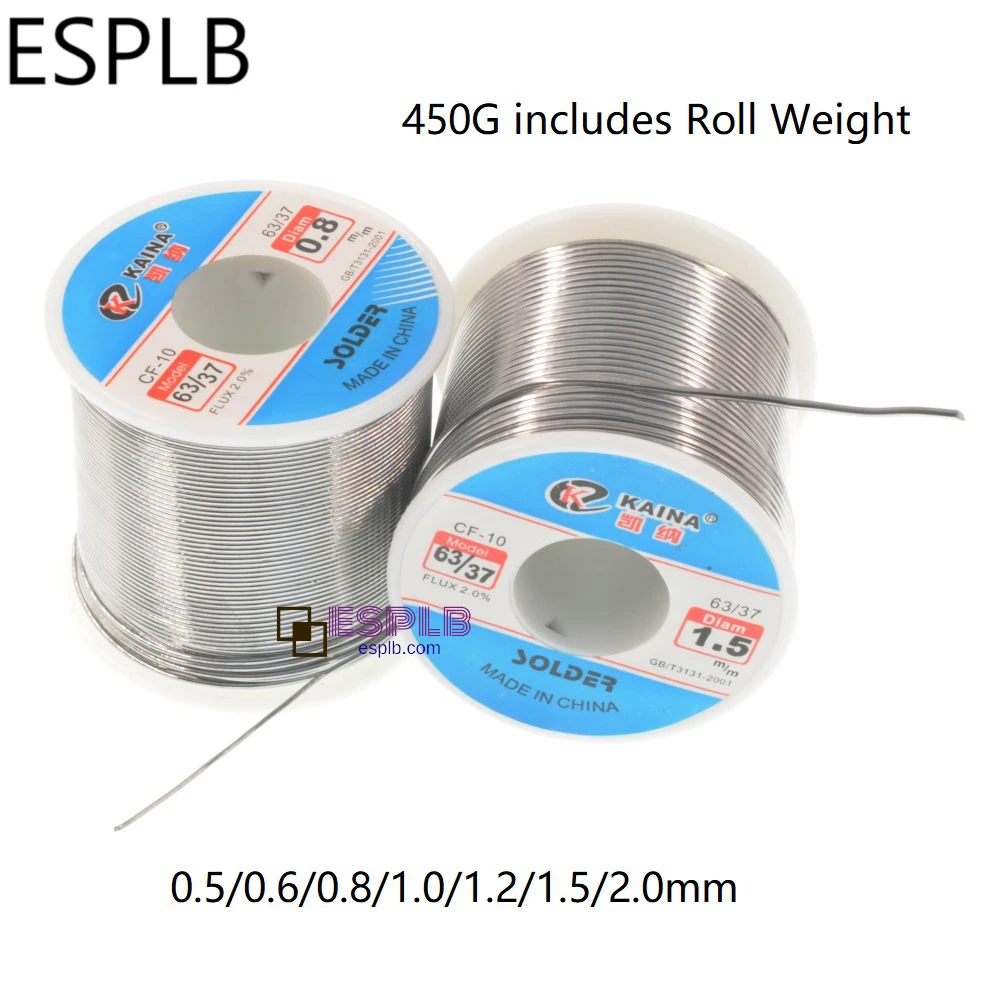 ESPLB 450G Solder Wire 0.5/0.6/0.8/1.0/1.2/1.5/2.0mm CF-10 63/37 Rosin Tin Lead Solder Wire Core Flux for Welding