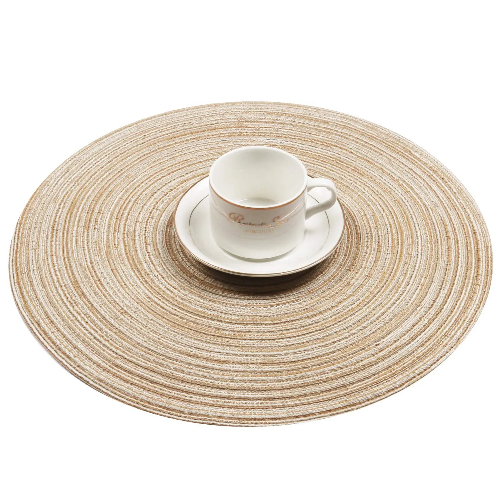 

4/6 Piece Set Meal Mat Woven Round Mat Beige Tableware Cup Pad Home Decorations Home Gadgets все для дома для кухни товары